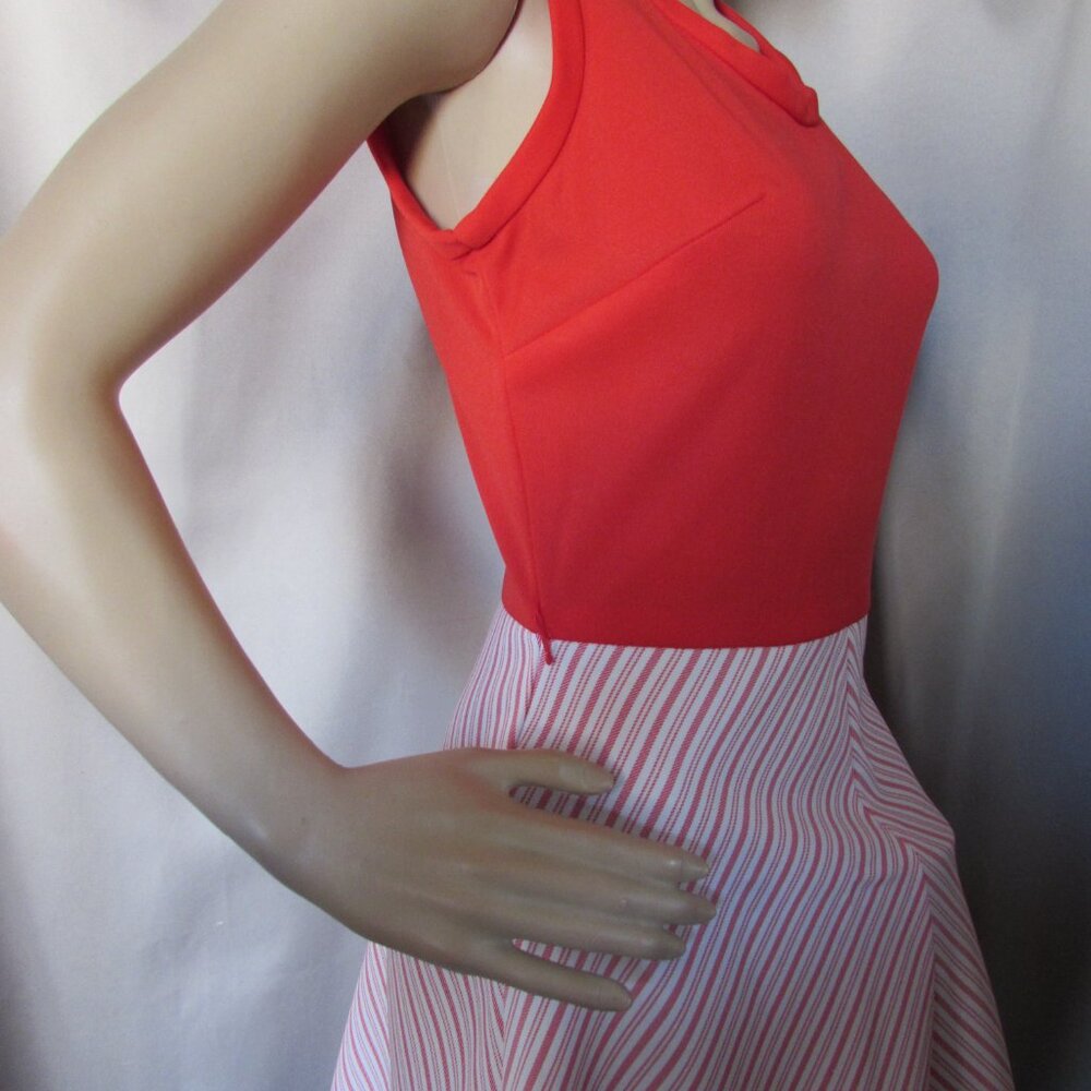 Vintage Toni Todd Jacket & Dress in Red White Ticking Stripe - Picture 4 of 15